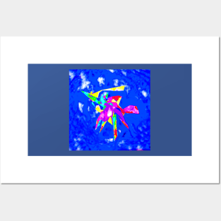 Abstract Colorful Mantis Shrimp Posters and Art